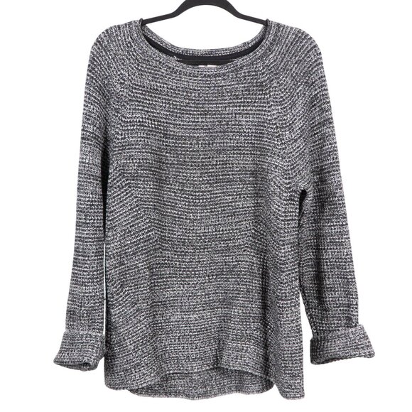 Style & Co Sweaters - Style & Co Sweater XL Womens Gray Textured Soft Knit Rolled Sleeves Round Neck